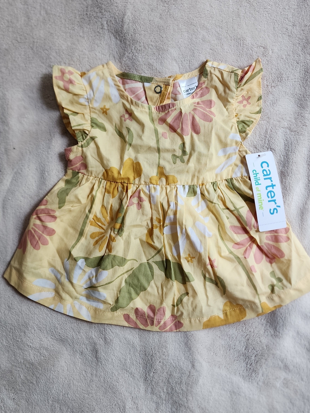 Carter's Floral Baby Dress in Yellow & Pink